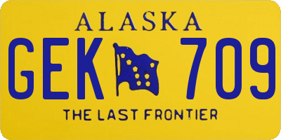 AK license plate GEK709