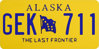 AK license plate GEK711