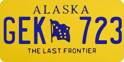 AK license plate GEK723