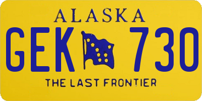 AK license plate GEK730