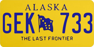 AK license plate GEK733