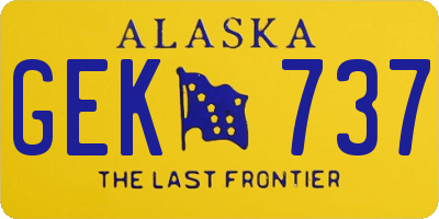 AK license plate GEK737