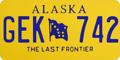 AK license plate GEK742