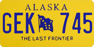 AK license plate GEK745