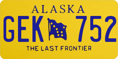 AK license plate GEK752