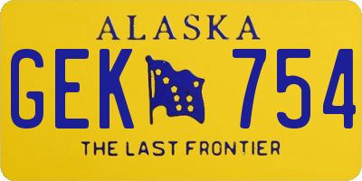 AK license plate GEK754