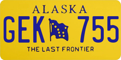 AK license plate GEK755