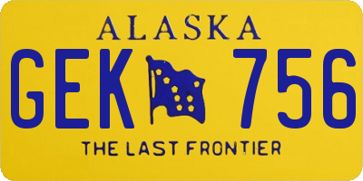 AK license plate GEK756