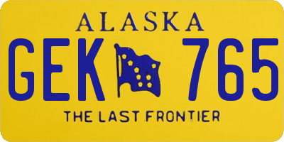 AK license plate GEK765
