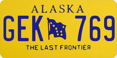 AK license plate GEK769