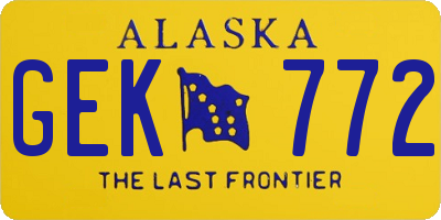 AK license plate GEK772