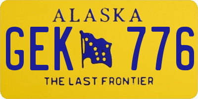 AK license plate GEK776