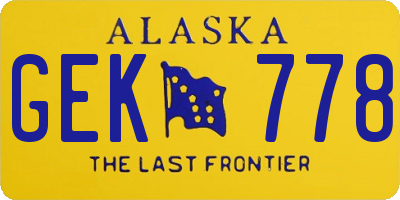 AK license plate GEK778