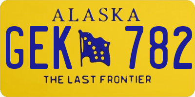AK license plate GEK782