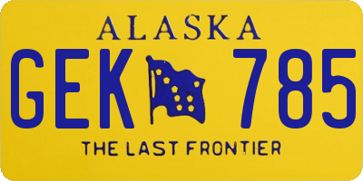 AK license plate GEK785