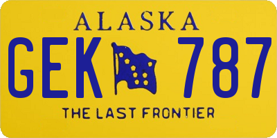 AK license plate GEK787