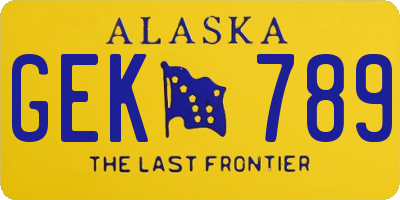 AK license plate GEK789