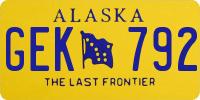 AK license plate GEK792