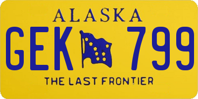 AK license plate GEK799