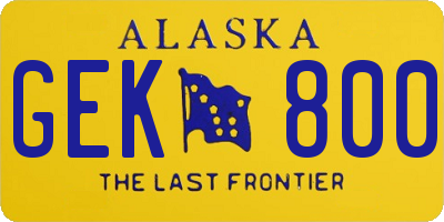 AK license plate GEK800