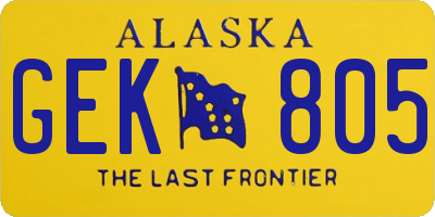 AK license plate GEK805