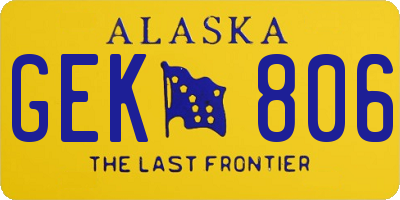 AK license plate GEK806