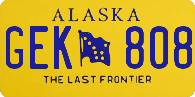 AK license plate GEK808