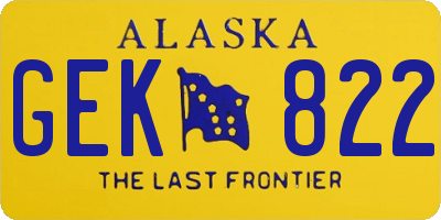 AK license plate GEK822