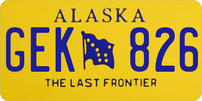 AK license plate GEK826