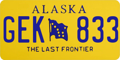 AK license plate GEK833