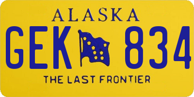 AK license plate GEK834
