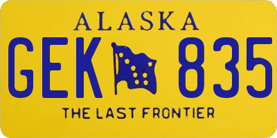 AK license plate GEK835