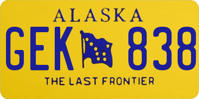 AK license plate GEK838