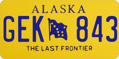 AK license plate GEK843
