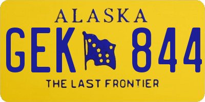 AK license plate GEK844