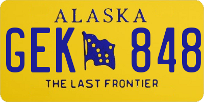 AK license plate GEK848