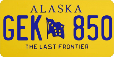 AK license plate GEK850