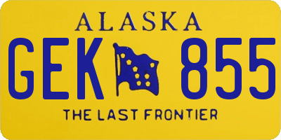 AK license plate GEK855