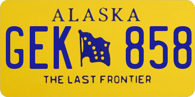 AK license plate GEK858
