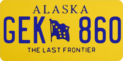 AK license plate GEK860