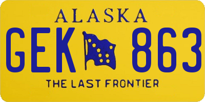 AK license plate GEK863