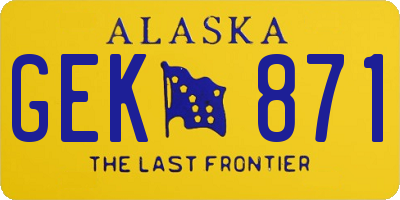 AK license plate GEK871