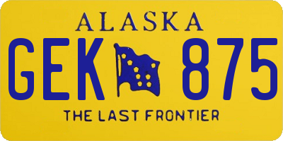 AK license plate GEK875