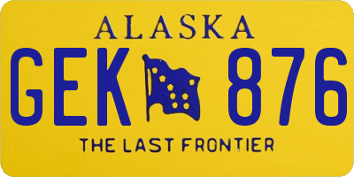 AK license plate GEK876