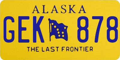AK license plate GEK878