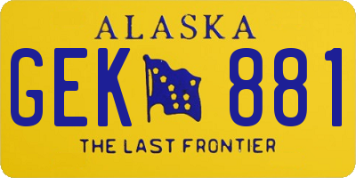 AK license plate GEK881