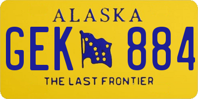 AK license plate GEK884