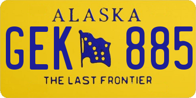 AK license plate GEK885