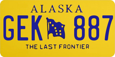 AK license plate GEK887