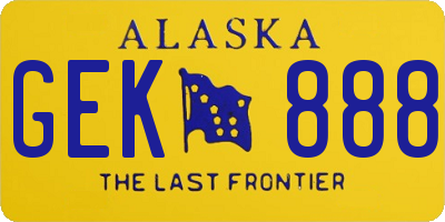 AK license plate GEK888